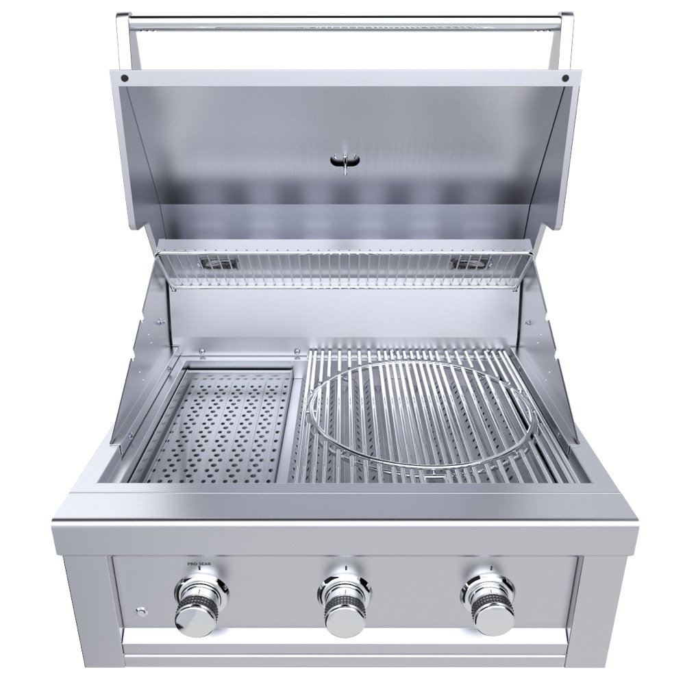 Sunstone Grills Ruby Series 30 Inch 3 Burner Built In Propane Gas Grill