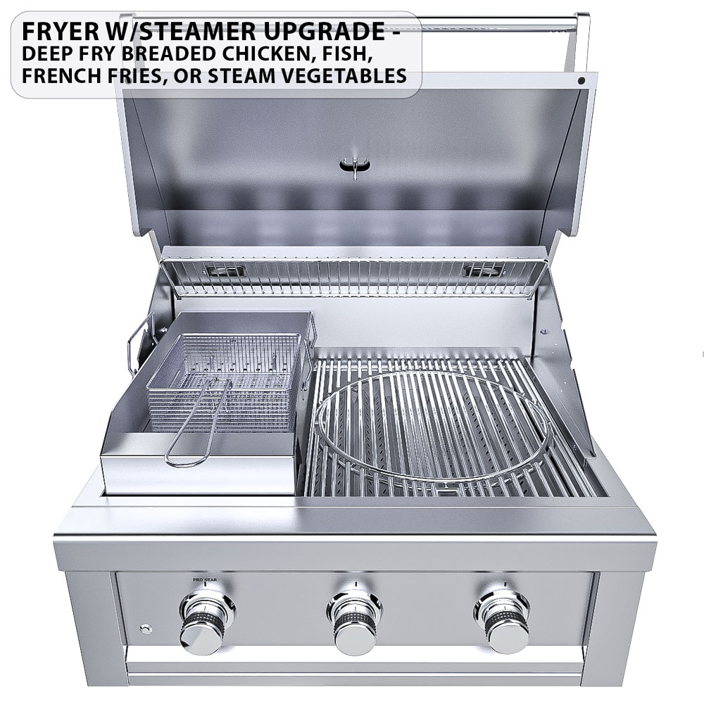 Sunstone Grills Ruby Series 30 Inch 3 Burner Built In Propane Gas Grill