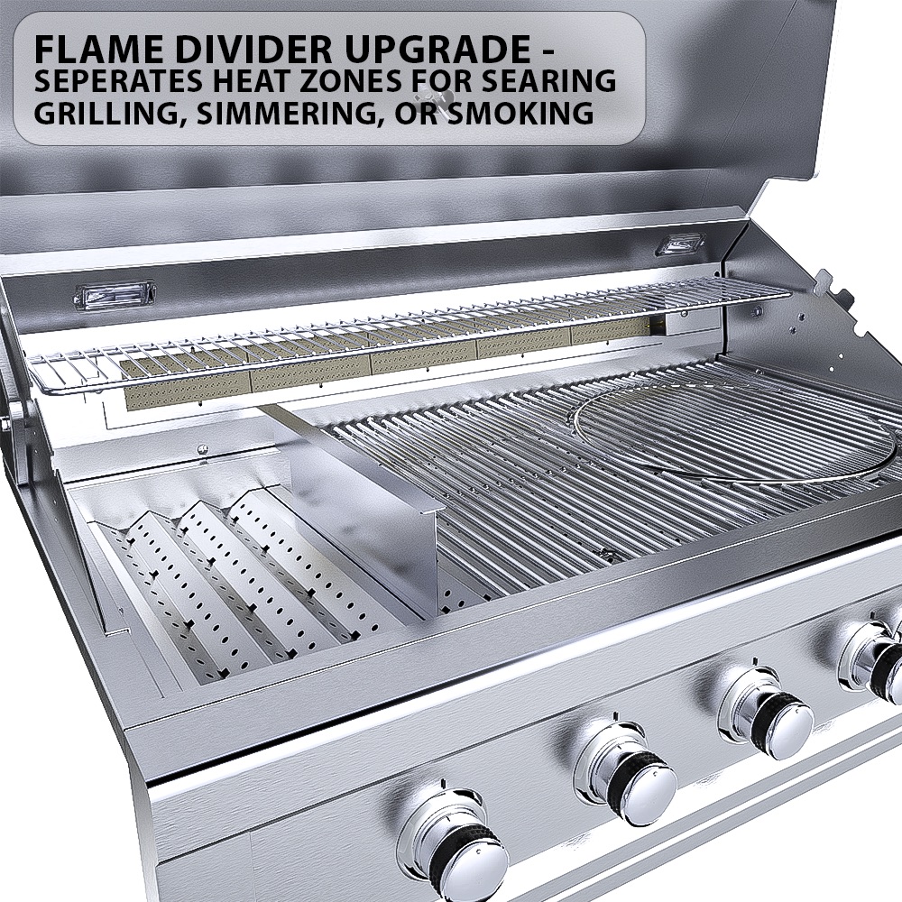 Sunstone Grills Ruby Series 36 Inch 4 Burner Built In Natural Gas Grill with Rear Infrared Burner