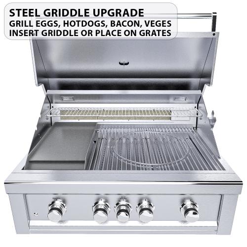 Sunstone Grills Ruby Series 36 Inch 4 Burner Built In Natural Gas Grill with Rear Infrared Burner
