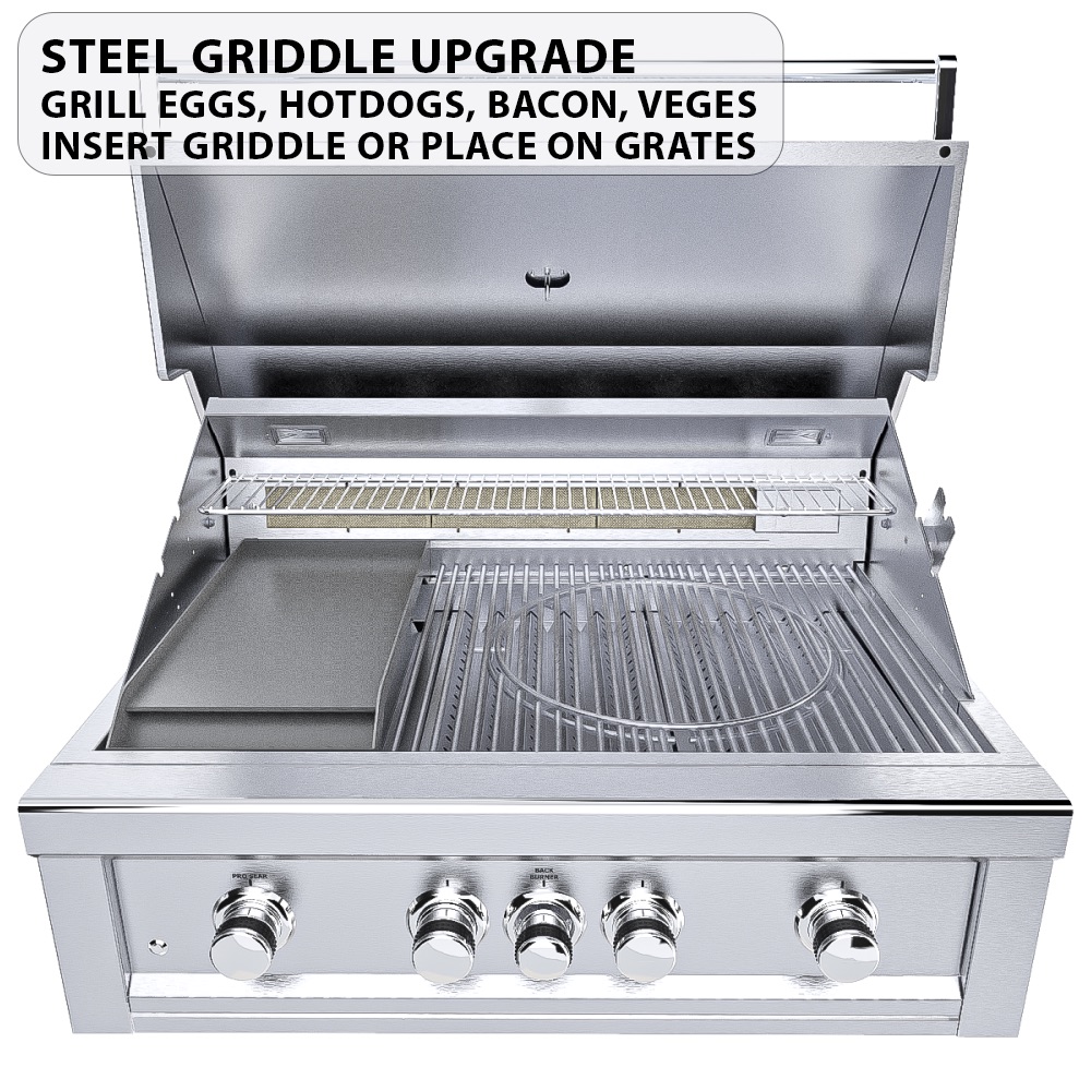 Sunstone Grills Ruby Series 36 Inch 4 Burner Built In Natural Gas Grill with Rear Infrared Burner