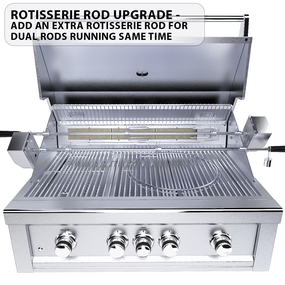 Sunstone Grills Ruby Series 36 Inch 4 Burner Built In Natural Gas Grill with Rear Infrared Burner