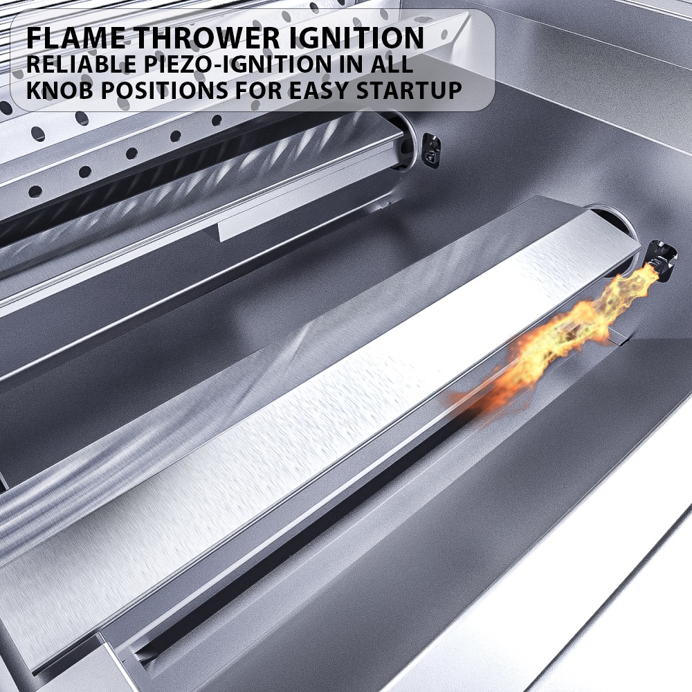 Sunstone Grills Ruby Series 36 Inch 4 Burner Built In Natural Gas Grill with Rear Infrared Burner