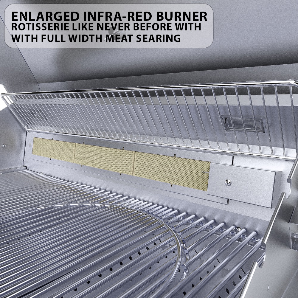 Sunstone Grills Ruby Series 36 Inch 4 Burner Built In Natural Gas Grill with Rear Infrared Burner