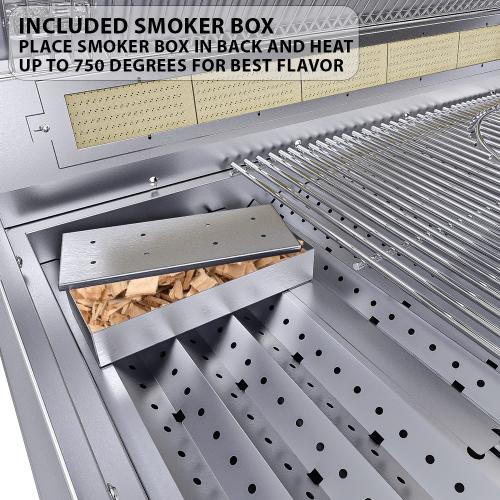 Sunstone Grills Ruby Series 36 Inch 4 Burner Built In Natural Gas Grill with Rear Infrared Burner