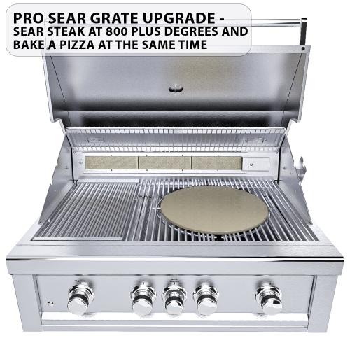Sunstone Grills Ruby Series 36 Inch 4 Burner Built In Propane Gas Grill with Rear Infrared Burner