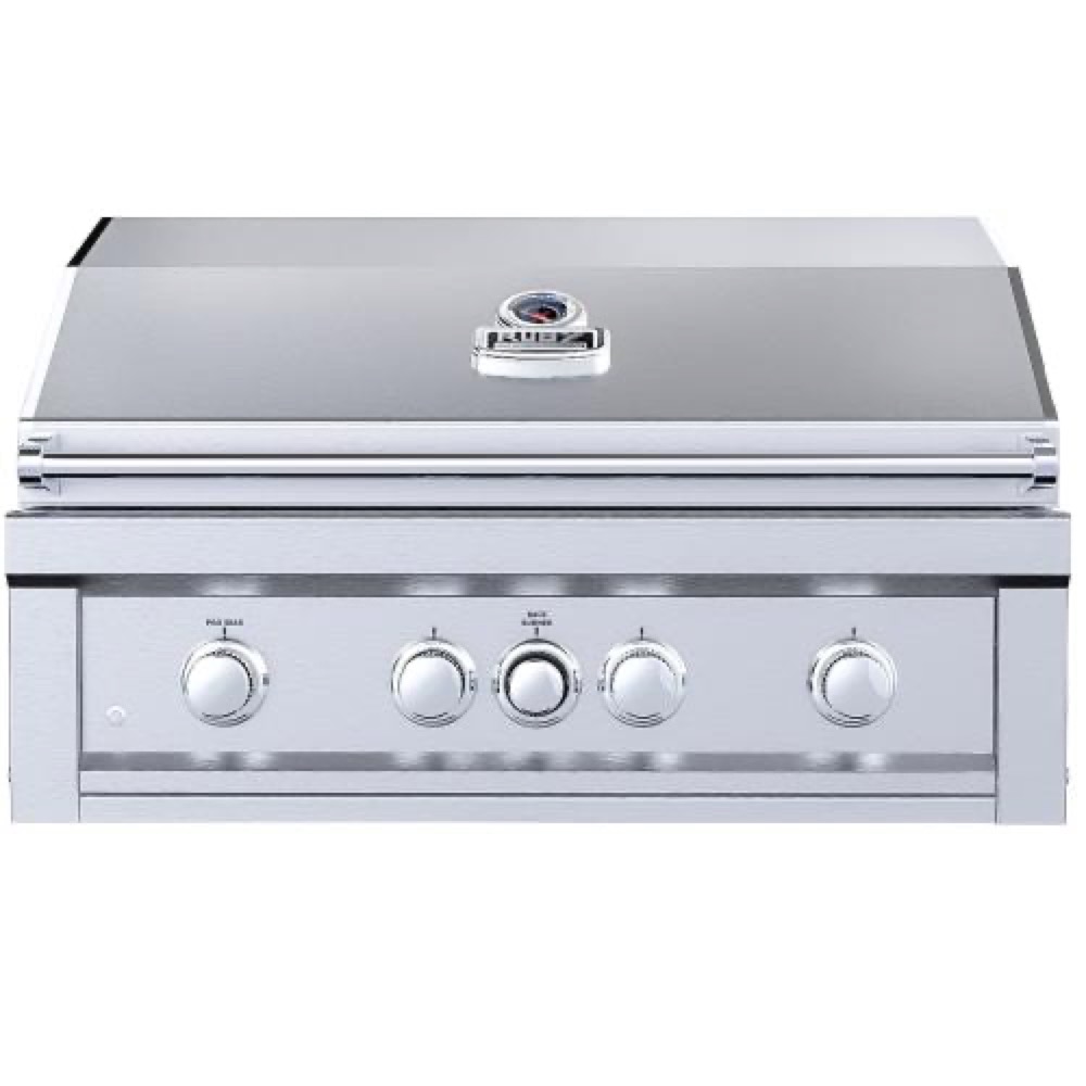 Sunstone Grills Ruby Series 36 Inch 4 Burner Built In Propane Gas Grill with Rear Infrared Burner