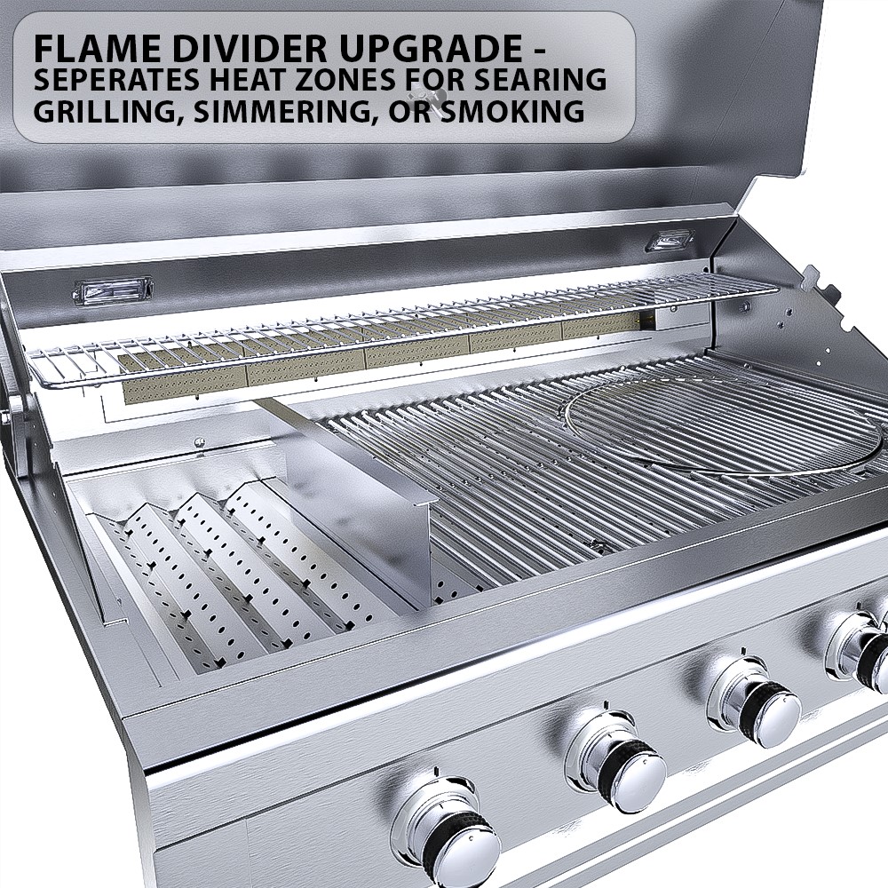 Sunstone Grills Ruby Series 42 Inch 5 Burner Built In Natural Gas Grill with Rear Infrared Burner