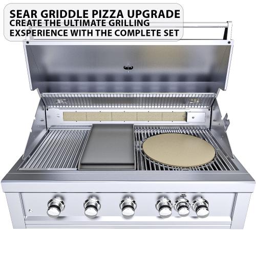 Sunstone Grills Ruby Series 42 Inch 5 Burner Built In Natural Gas Grill with Rear Infrared Burner