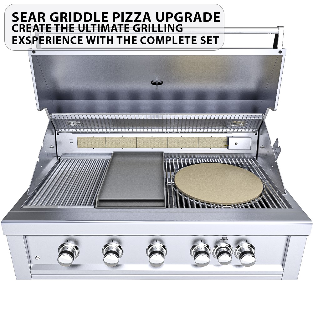 Sunstone Grills Ruby Series 42 Inch 5 Burner Built In Natural Gas Grill with Rear Infrared Burner