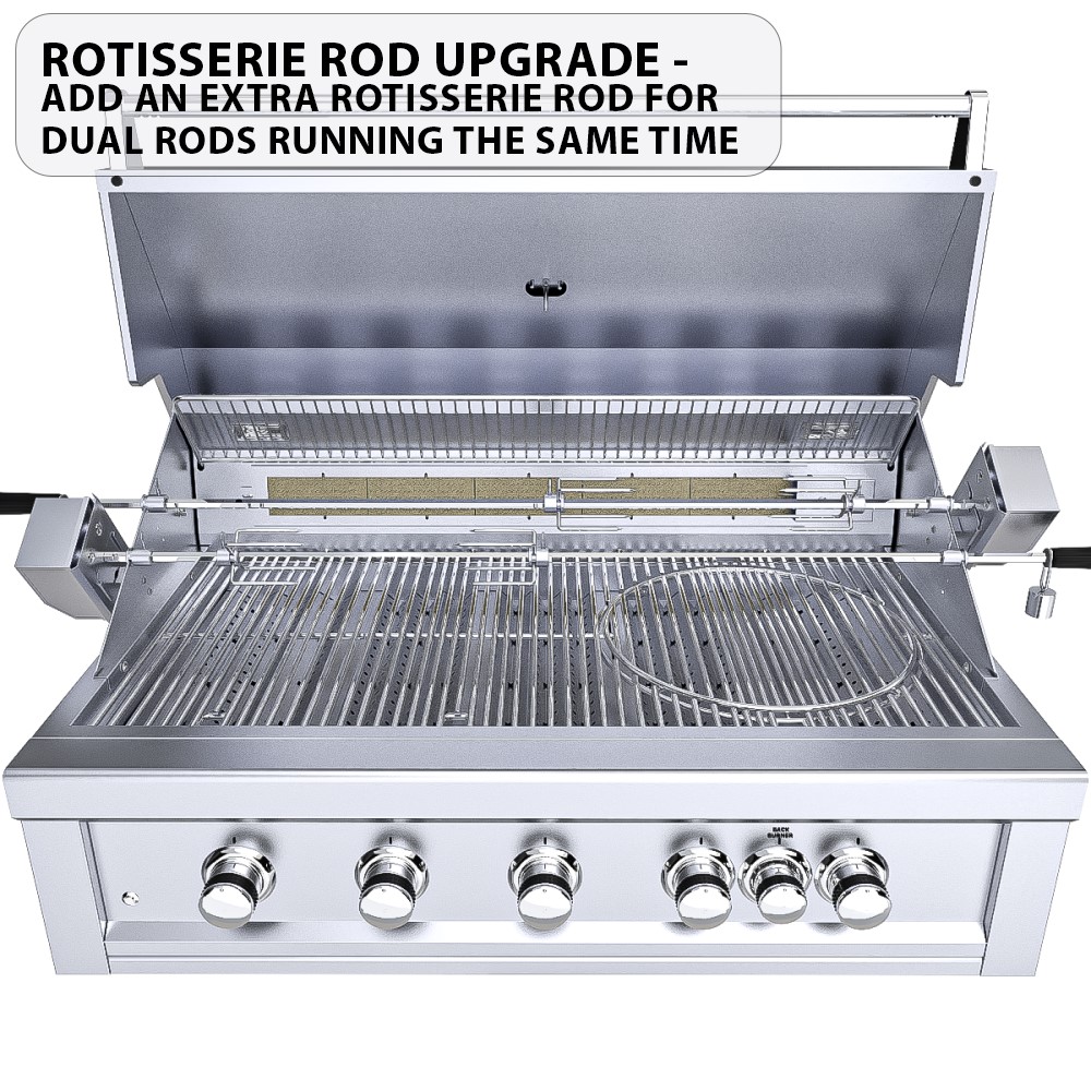 Sunstone Grills Ruby Series 42 Inch 5 Burner Built In Natural Gas Grill with Rear Infrared Burner