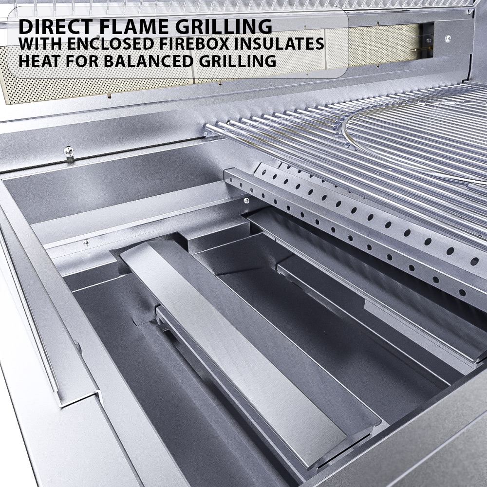 Sunstone Grills Ruby Series 42 Inch 5 Burner Built In Natural Gas Grill with Rear Infrared Burner