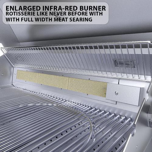 Sunstone Grills Ruby Series 42 Inch 5 Burner Built In Natural Gas Grill with Rear Infrared Burner