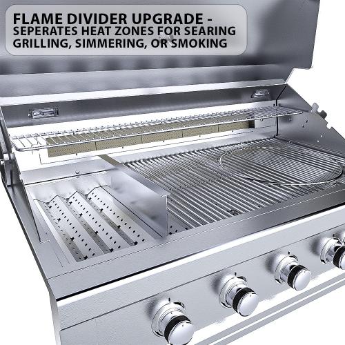 Sunstone Grills Ruby Series 42 Inch 5 Burner Built In Propane Gas Grill with Rear Infrared Burner