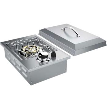 Sunstone Grills 15 000 BTU Drop In Propane Gas Single Side Burner with Removable Lid 1SSB LP350