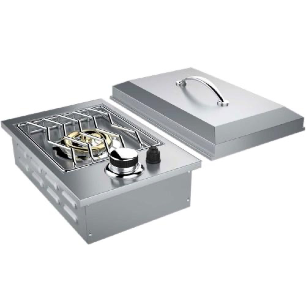 Sunstone Grills 15000 BTU Drop In Propane Gas Single Side Burner with Removable Lid