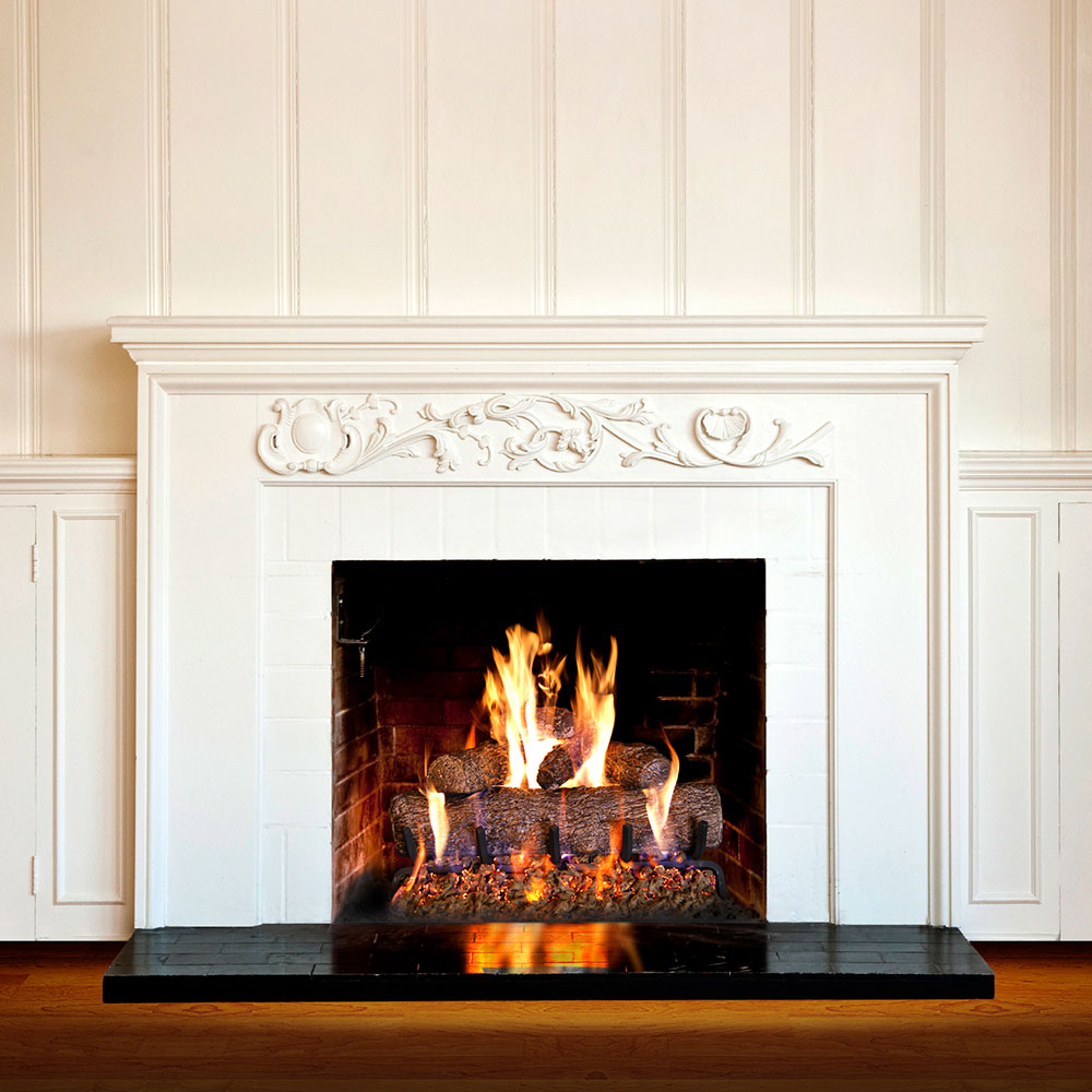 Peterson Real Fyre 24 Inch Southern Oak Gas Log Set with Vented Natural Gas G4 Burner   Match Light