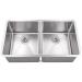 IPT Sinks 16 Gauge 32 Inch x 19 Inch 50 50 Offset Double Bowl Stainless Steel Zero Radius Undermount Sink