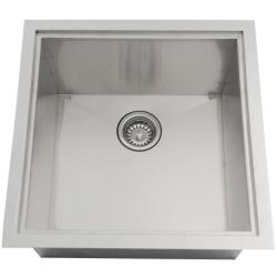 Sunstone Grills 20 Inch x 20 Inch Single Bowl Outdoor Rated Stainless Steel Dual Mount Sink with Lid B SK20250