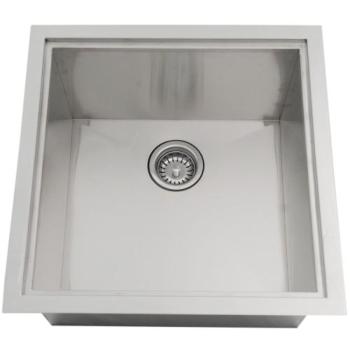 Sunstone Grills 20 Inch x 20 Inch Single Bowl Outdoor Rated Stainless Steel Dual Mount Sink with Lid B SK20350