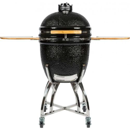 Coyote 18 Inch Asado Ceramic Kamado Grill with Stainless Steel Cart