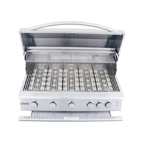 RCS Premier Series 40 Inch 5 Burner Built In Natural Gas Grill with Rear Infrared Burner  and  LED Lighting