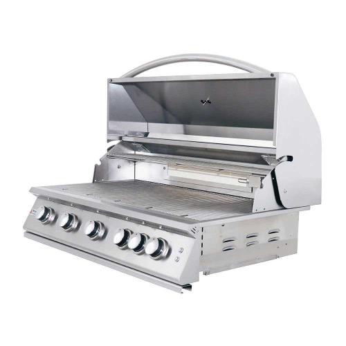 RCS Premier Series 40 Inch 5 Burner Built In Natural Gas Grill with Rear Infrared Burner  and  LED Lighting