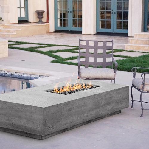 Prism Hardscapes Tavola 5 80 Inch 65000 BTU Propane Gas Rectangular Fire Pit Table   Ultra White