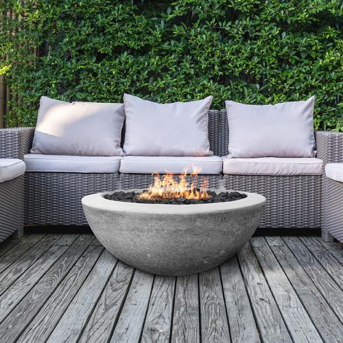 Prism Hardscapes Moderno 2 29 Inch 65000 BTU Propane Gas Round Fire Pit Bowl   Coastal