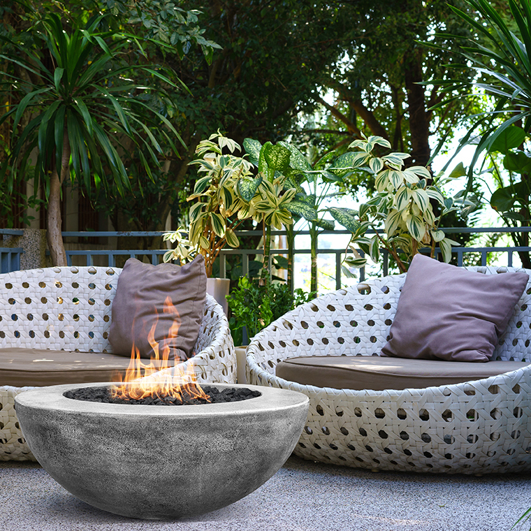 Prism Hardscapes Moderno 5 36 Inch 65000 BTU Natural Gas Round Fire Pit Bowl   Coastal