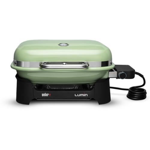 Weber Grills Lumin 1000 Compact 23 Inch 120V Portable Electric Grill   Light Green