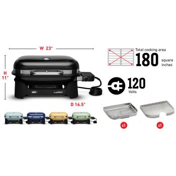 Weber Grills Lumin 1000 Compact 23 Inch 120V Portable Electric Grill Specs350