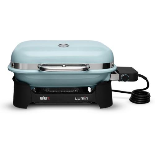 Weber Grills Lumin 1000 Compact 23 Inch 120V Portable Electric Grill   Light Blue