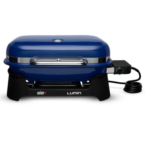 Weber Grills Lumin 2000 26 Inch 120V Portable Electric Grill   Deep Ocean Blue
