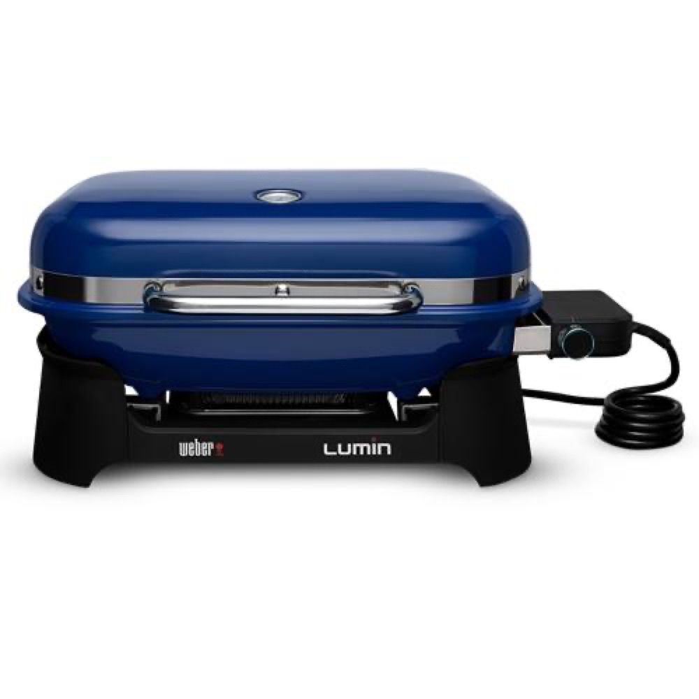 Weber Grills Lumin 2000 26 Inch 120V Portable Electric Grill   Deep Ocean Blue