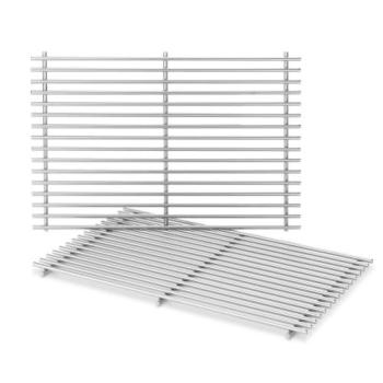 Weber Grills 17 25 Inch x 12 Inch Complete Replacement Stainless Steel Cooking Grill Grate Set Set of 2 Fits Weber Spirit 300 Series and Genesis 1000 3500 Grills 7639350