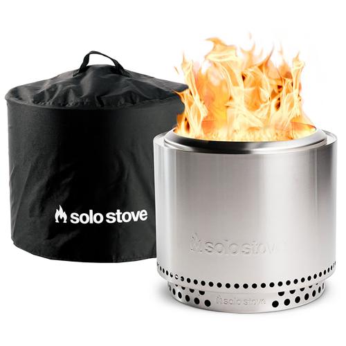 Solo Stove Bonfire 19 Inch Round Stainless Steel Wood Burning Fire Pit with Stand and Cover   2