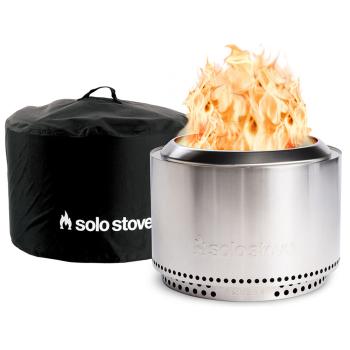 Solo Stove Yukon 27 Inch Round Stainless Steel Wood Burning Fire Pit with Stand and Cover 2 0 Version SSYUK SD 27 2 0 SHELTER350