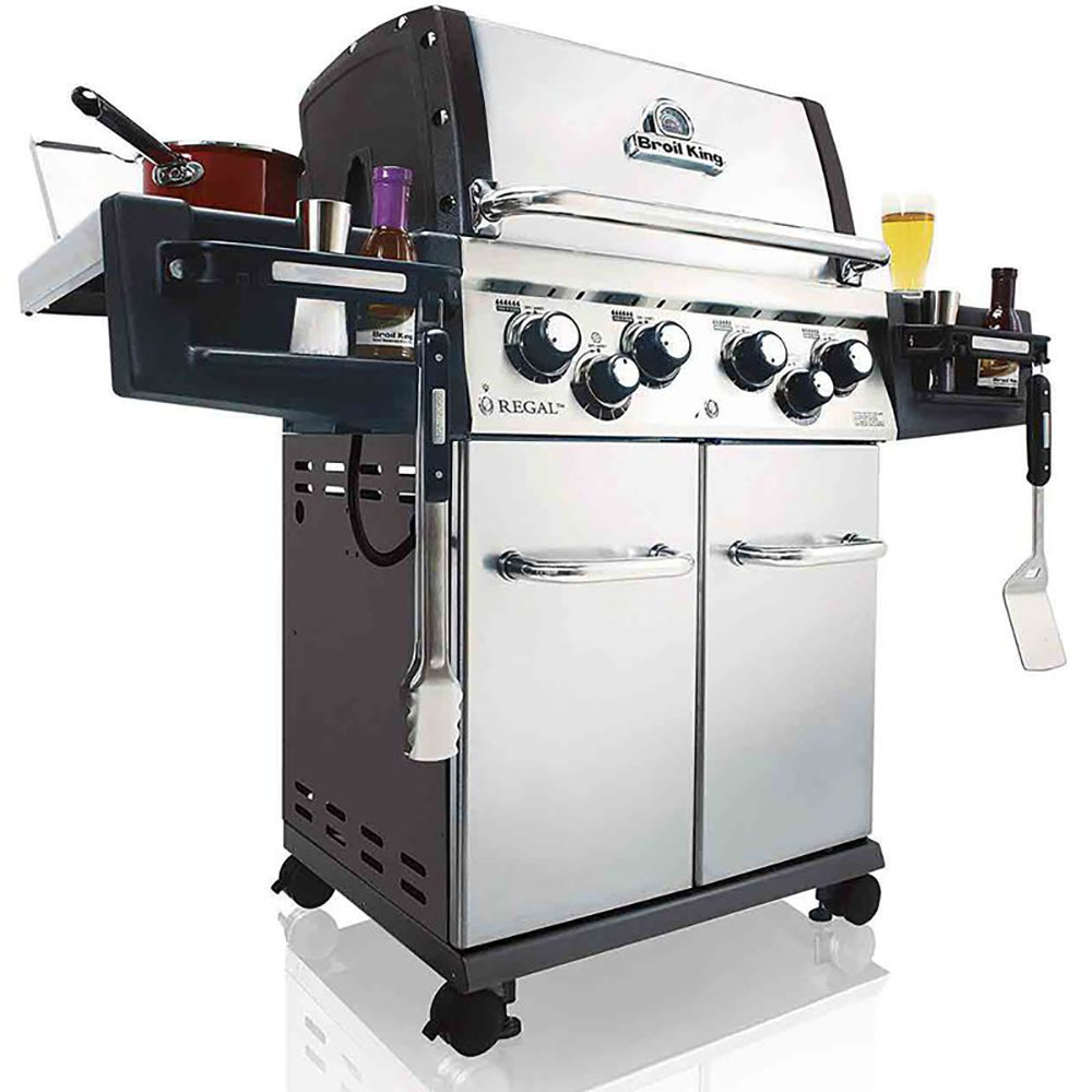 Broil King Regal S490 Pro 4 Burner Freestanding Natural Gas Grill with Rear Burner and Side Burner