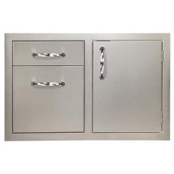 Artisan 36 Inch Stainless Steel Left Hinged Access Door and Double Drawer Combo ARTP DDC 36SC Revised250