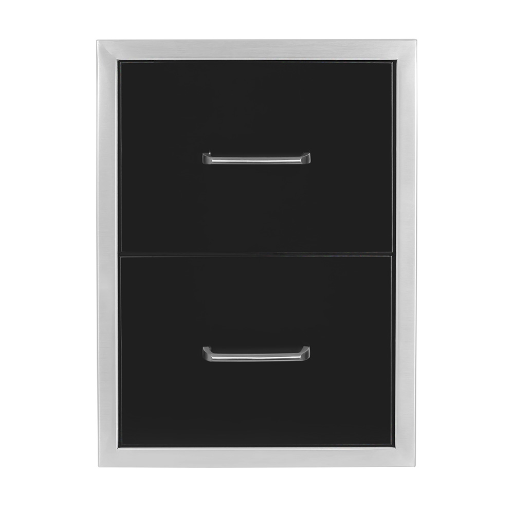 Wildfire 16 Inch Black 304 Stainless Steel Double Access Drawer