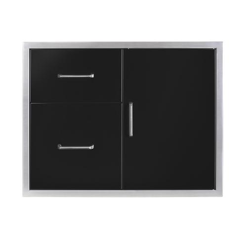 Wildfire 30 Inch Black 304 Stainless Steel Right Hinged Access Door  and  Double Drawer Combo