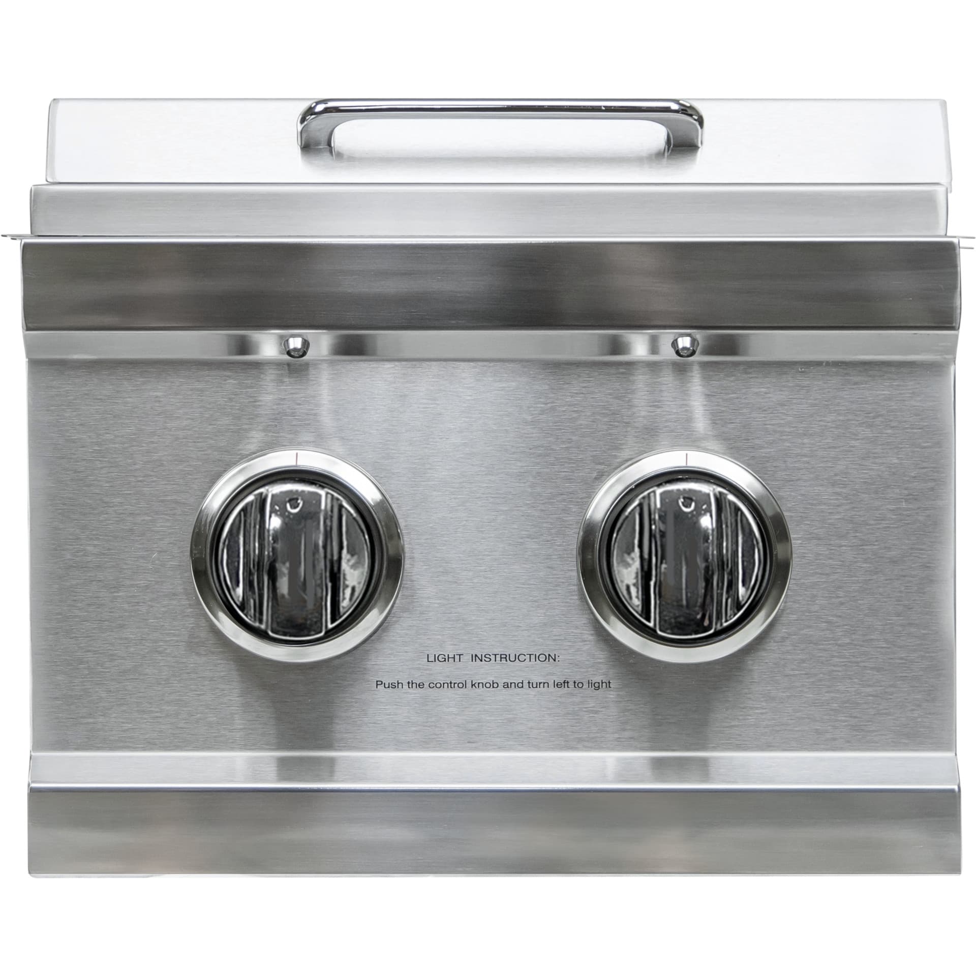 Sole Gourmet Built In Natural Gas Double Side Burner with White LED Lights and Hinged Lid