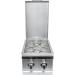 Sole Gourmet Built In Natural Gas Double Side Burner with White LED Lights and Hinged Lid