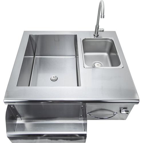 Sole Gourmet 30 Inch Stainless Steel Built In Bar Center with Ice Chest  and  Sink