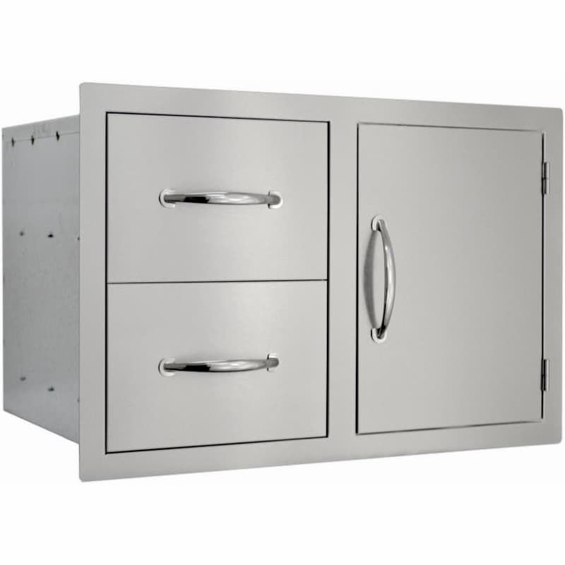 Sole Gourmet 30 Inch Stainless Steel Flush Mount Access Door and Double Drawer Combo