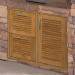 Pacific Teak Millworks Louvered Style 36 Inch Teak Wood Right Hinged Access Door  and  Double Drawer Combo