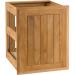 Pacific Teak Millworks Cottage Style 18 Inch Teak Wood Double Roll Out Trash and Recycling Bin