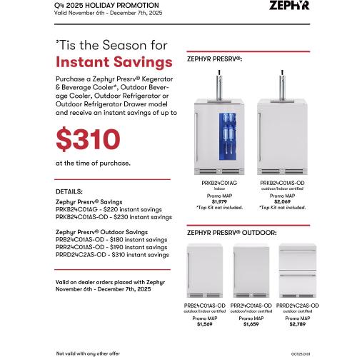 Zephyr Presrv 24 Inch 6 Cu Ft