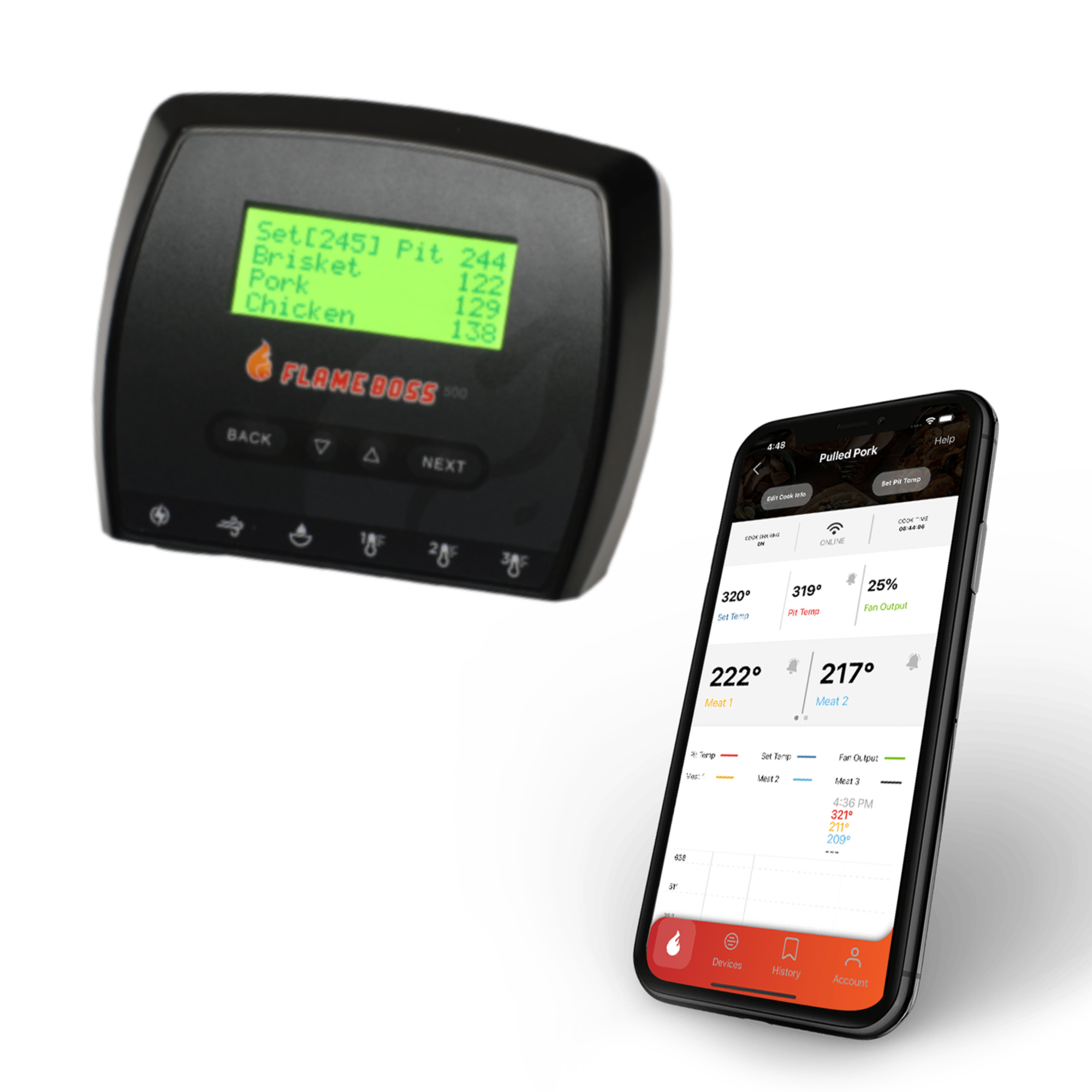 Flame Boss 500 Wi Fi Smoker Controller with Kamado Adapter Kit